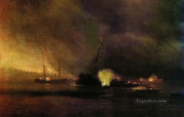  sul Pintura - explosión del barco de vapor de tres mástiles en sulinIvan Aivazovsky